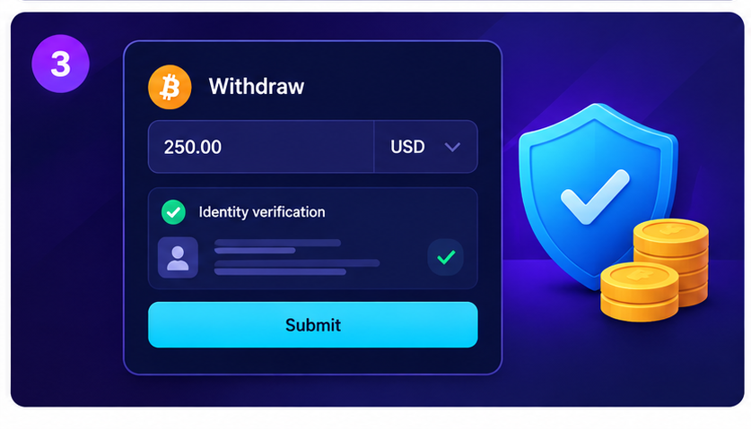Step 3: Enter amount and verify identity